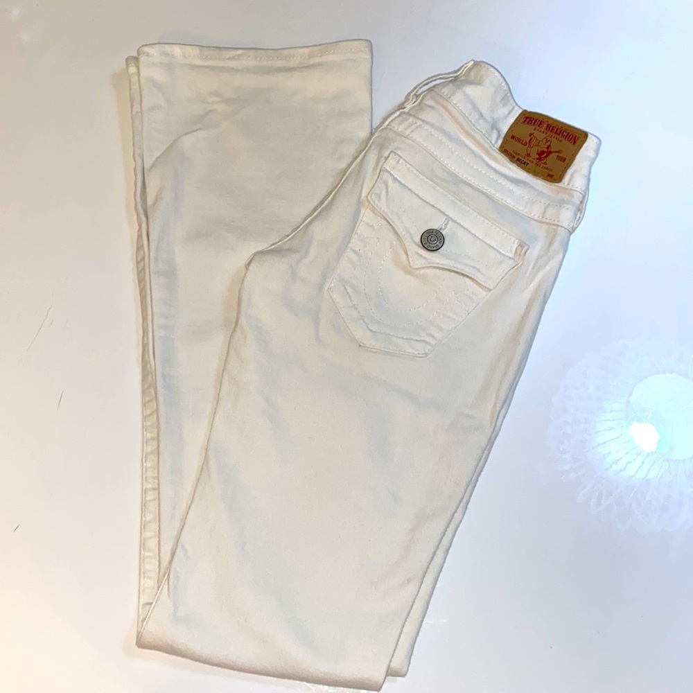 “Becky” white TRJ boot leg cut